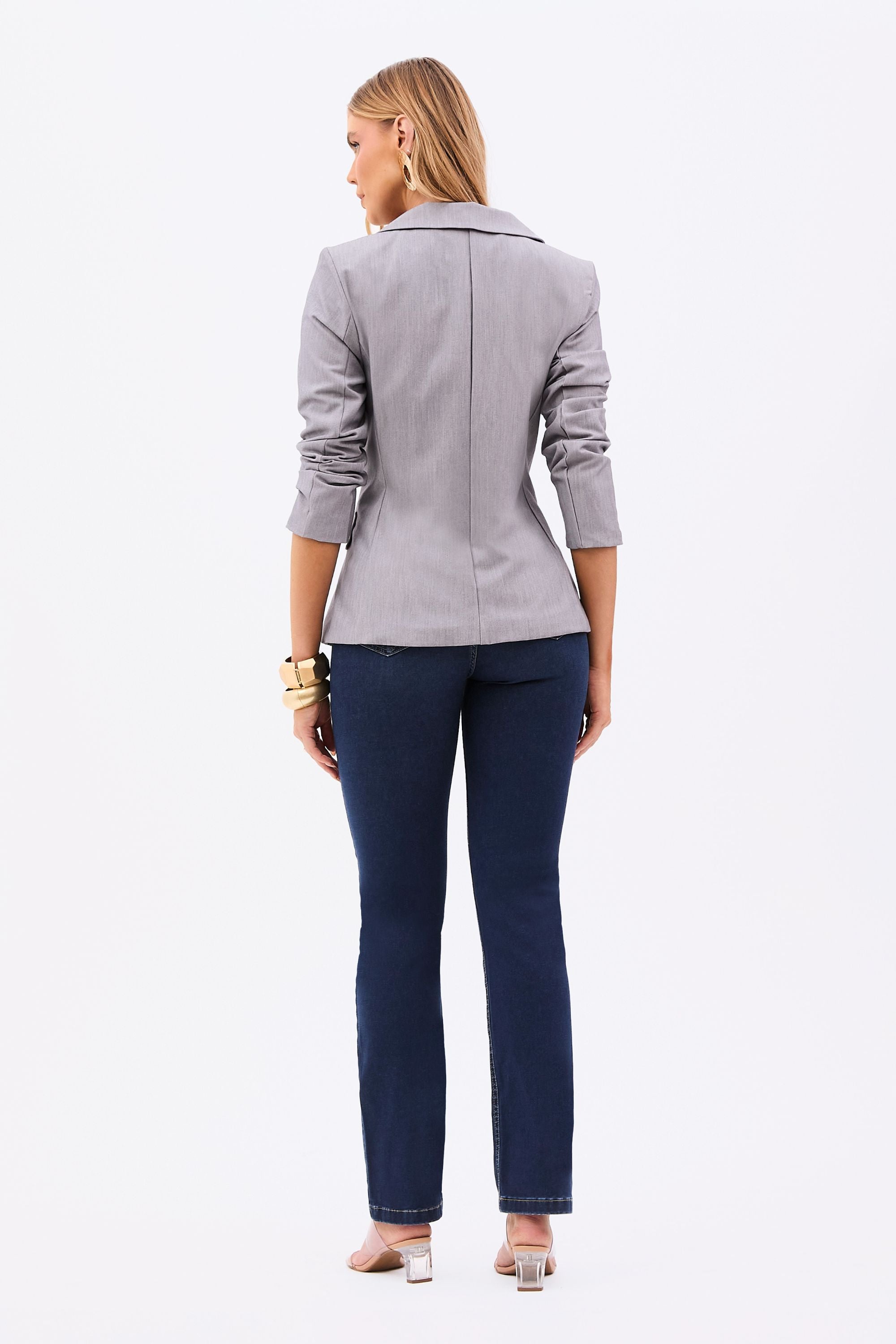 Blazer de Alfaiataria Essence Cinza