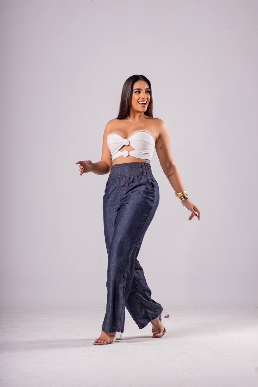 Calça Jeans Pantalona Cannes