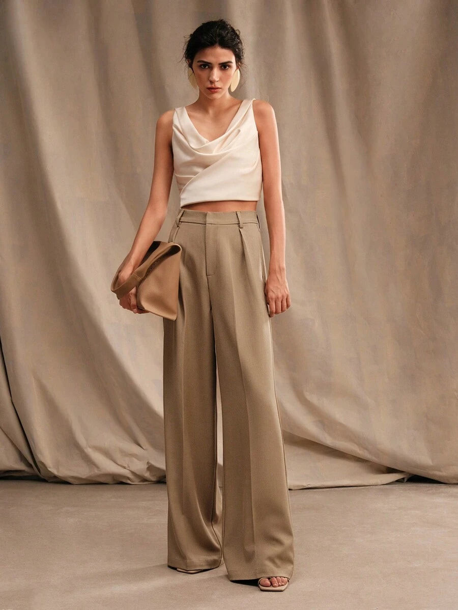 Calça Pantalona Cintura Alta  Venezia