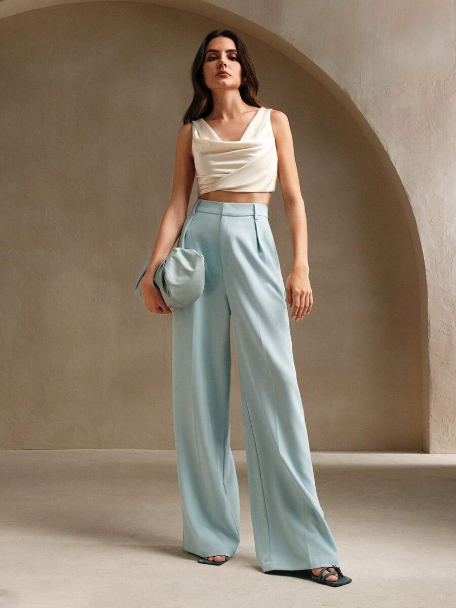 Calça Pantalona Cintura Alta  Venezia