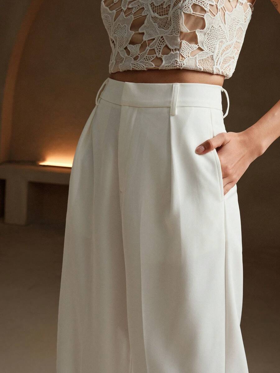 Calça Pantalona Cintura Alta  Venezia