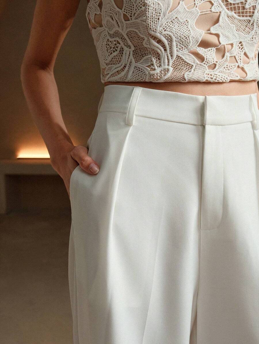 Calça Pantalona Cintura Alta  Venezia