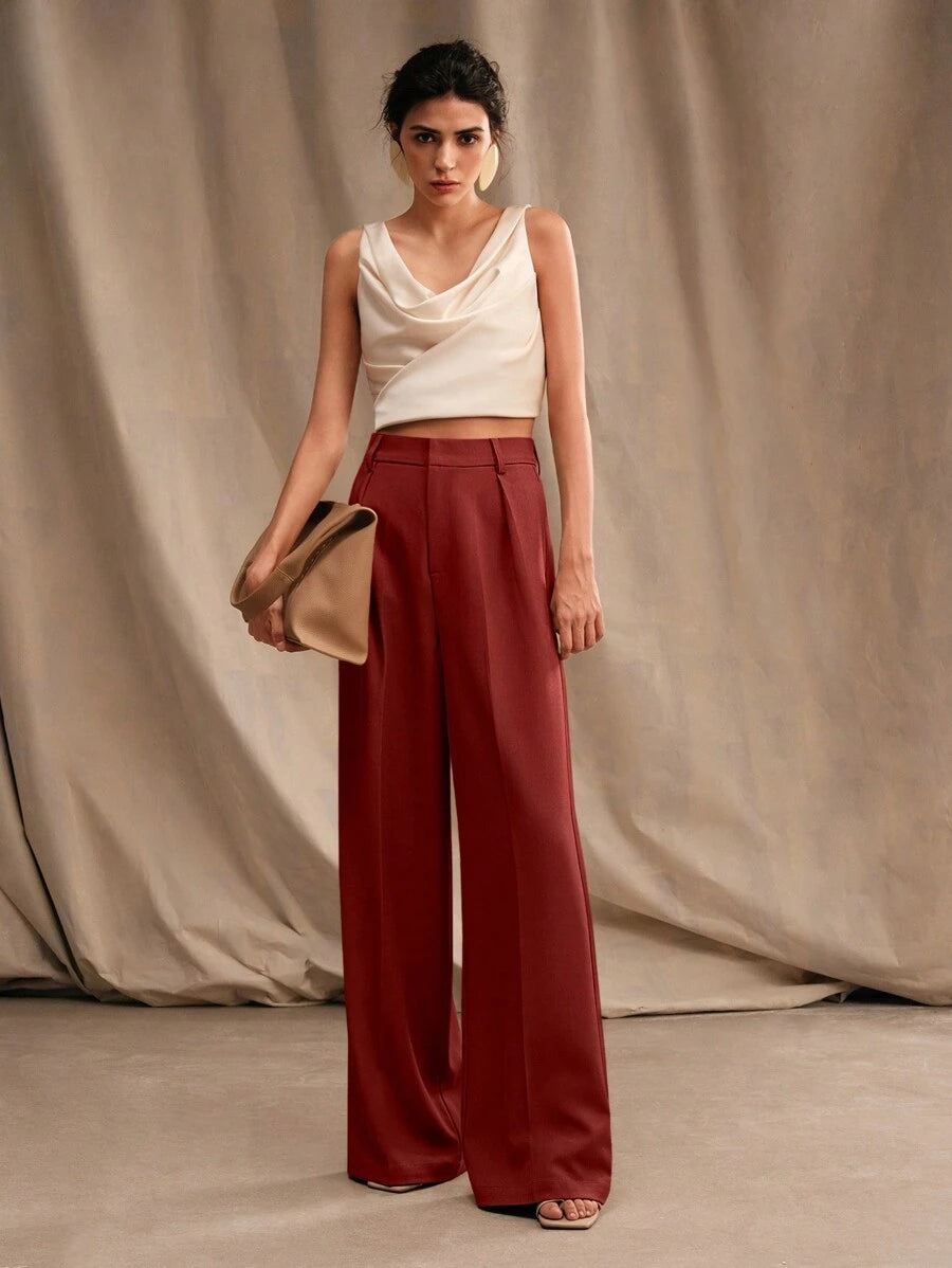 Calça Pantalona Cintura Alta  Venezia