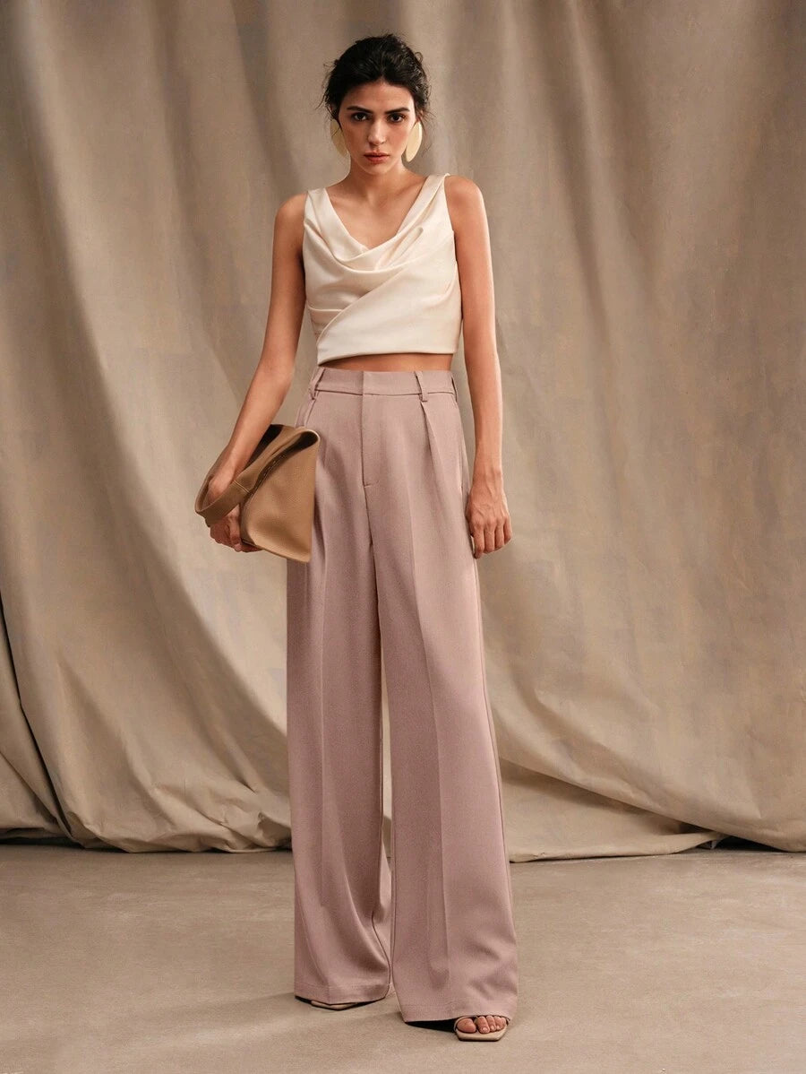 Calça Pantalona Cintura Alta  Venezia