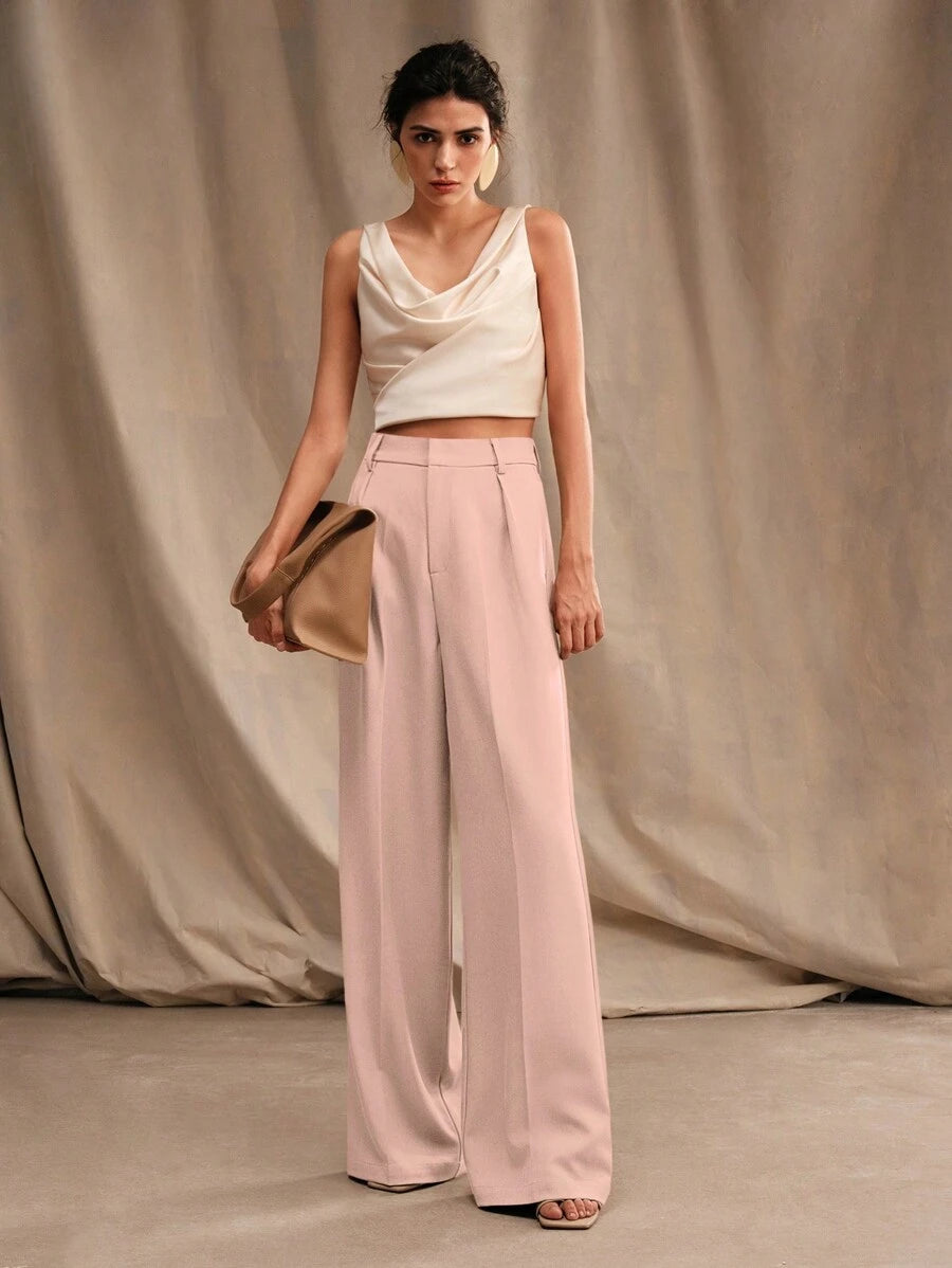 Calça Pantalona Cintura Alta  Venezia