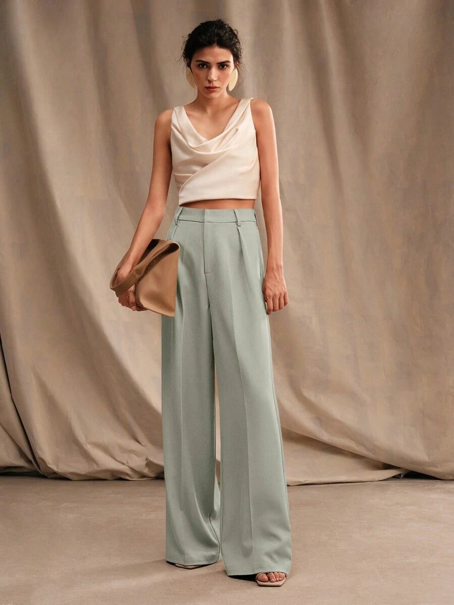 Calça Pantalona Cintura Alta  Venezia