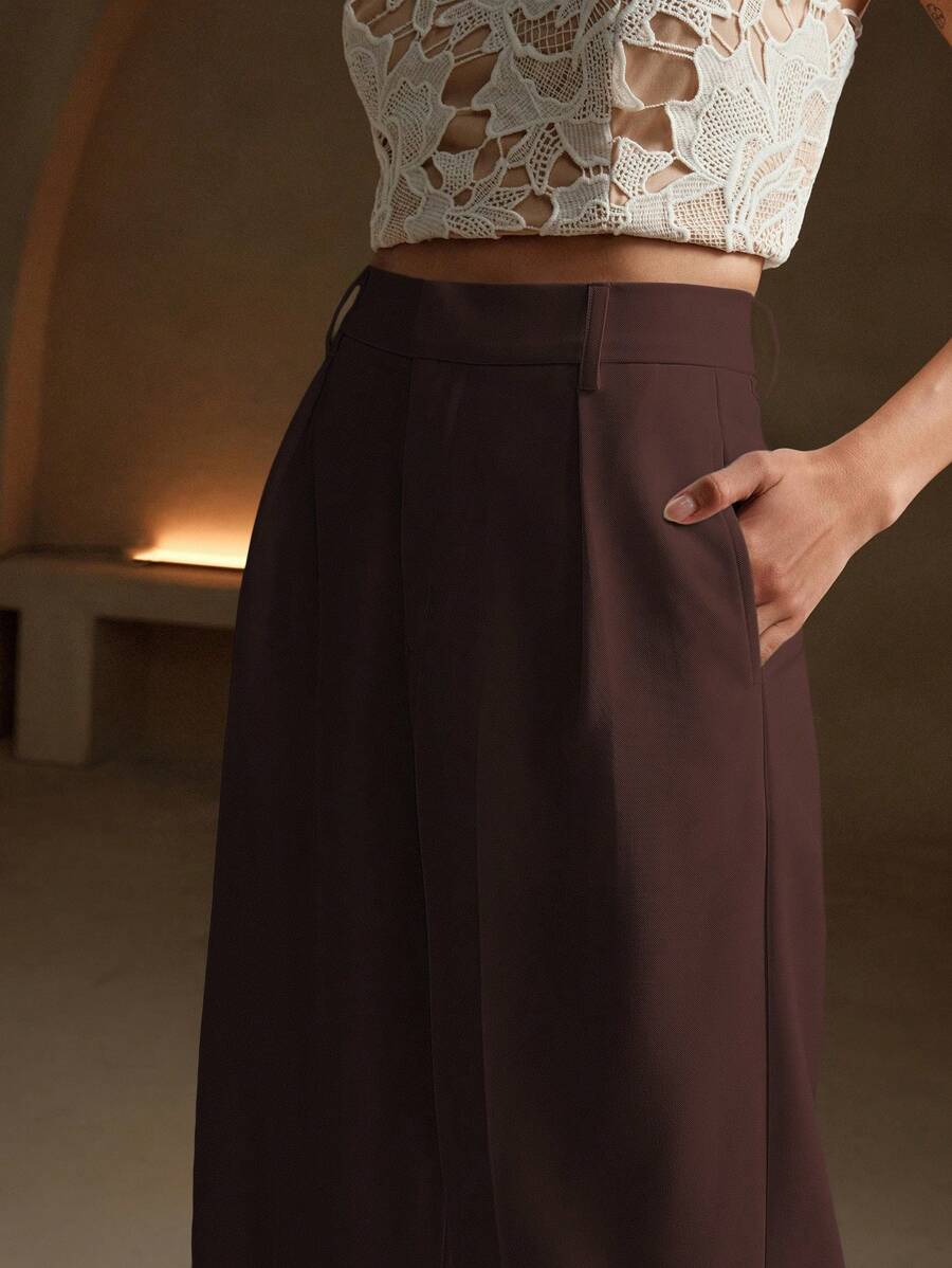 Calça Pantalona Cintura Alta  Venezia