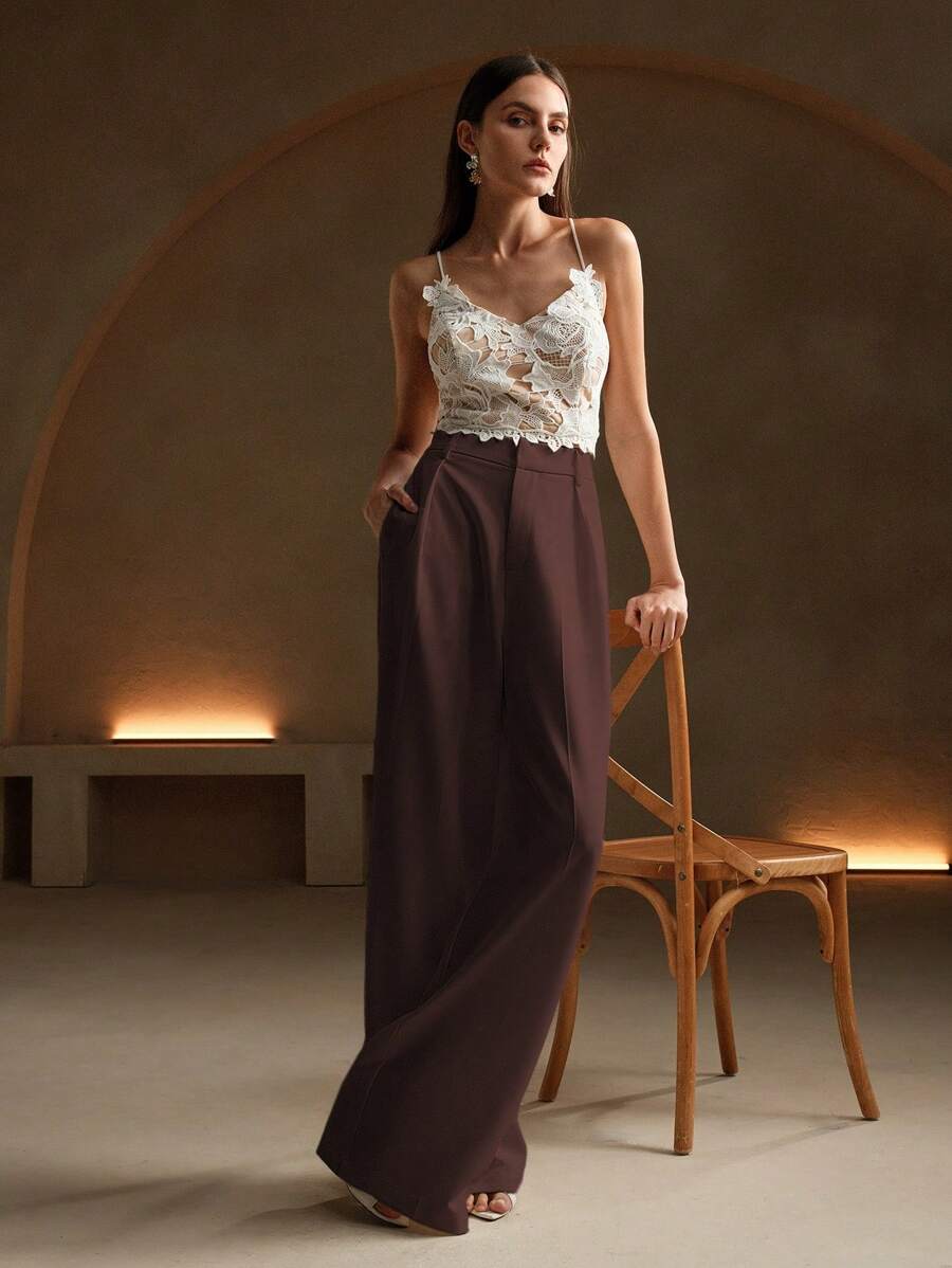 Calça Pantalona Cintura Alta  Venezia