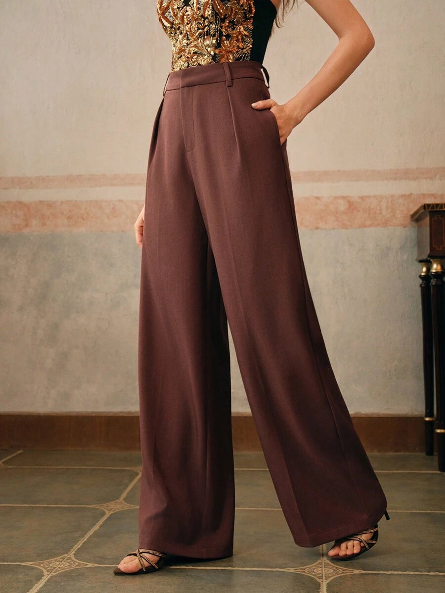 Calça Pantalona Cintura Alta  Venezia