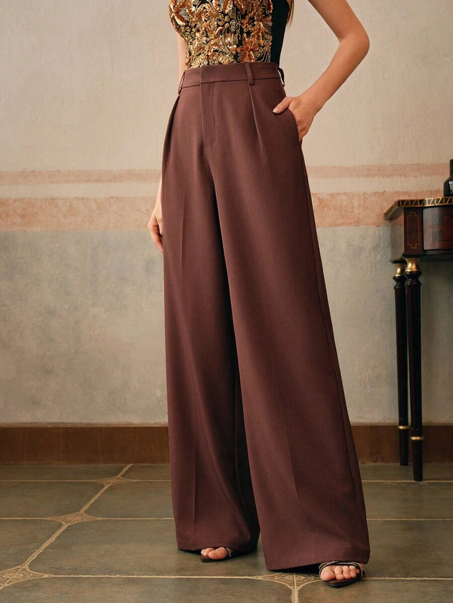 Calça Pantalona Cintura Alta  Venezia