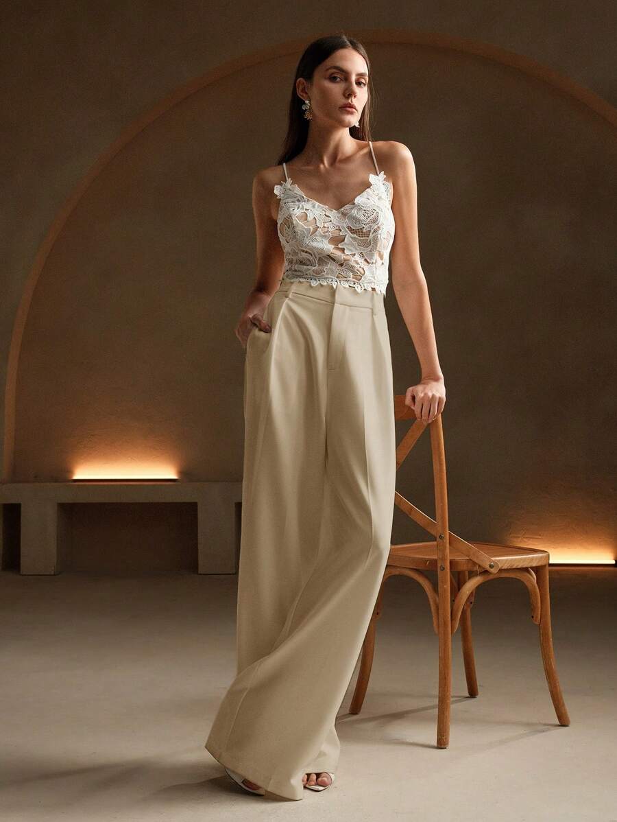 Calça Pantalona Cintura Alta  Venezia