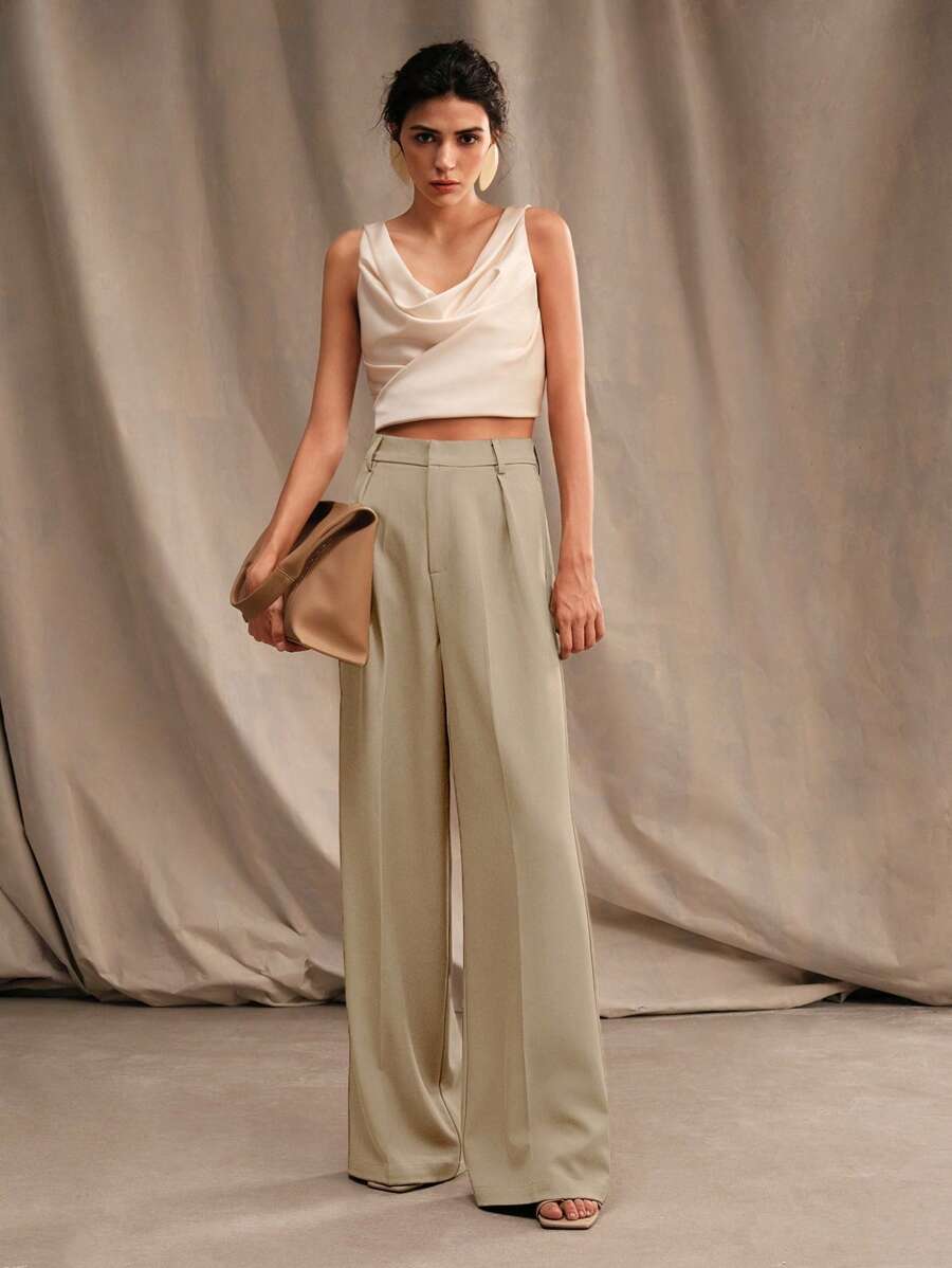 Calça Pantalona Cintura Alta  Venezia