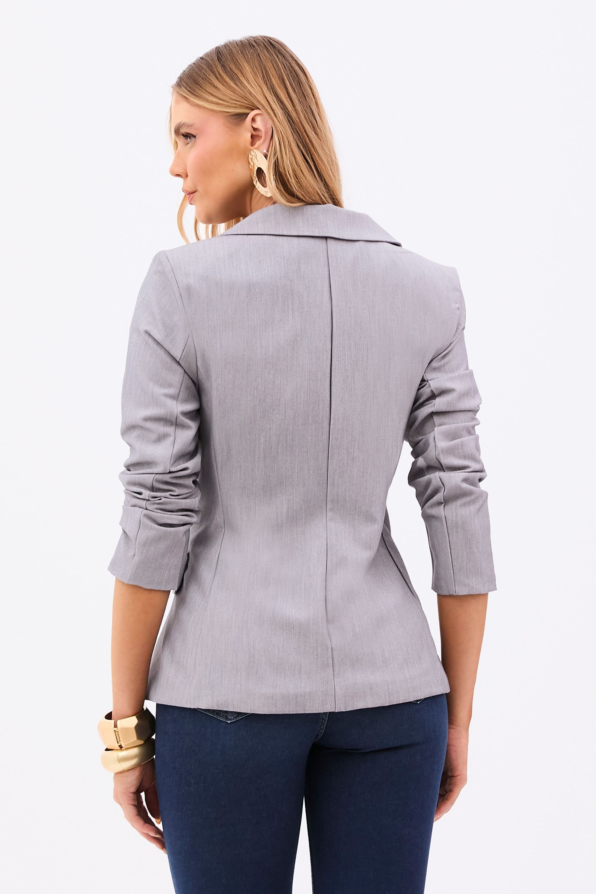 Blazer de Alfaiataria Essence Cinza