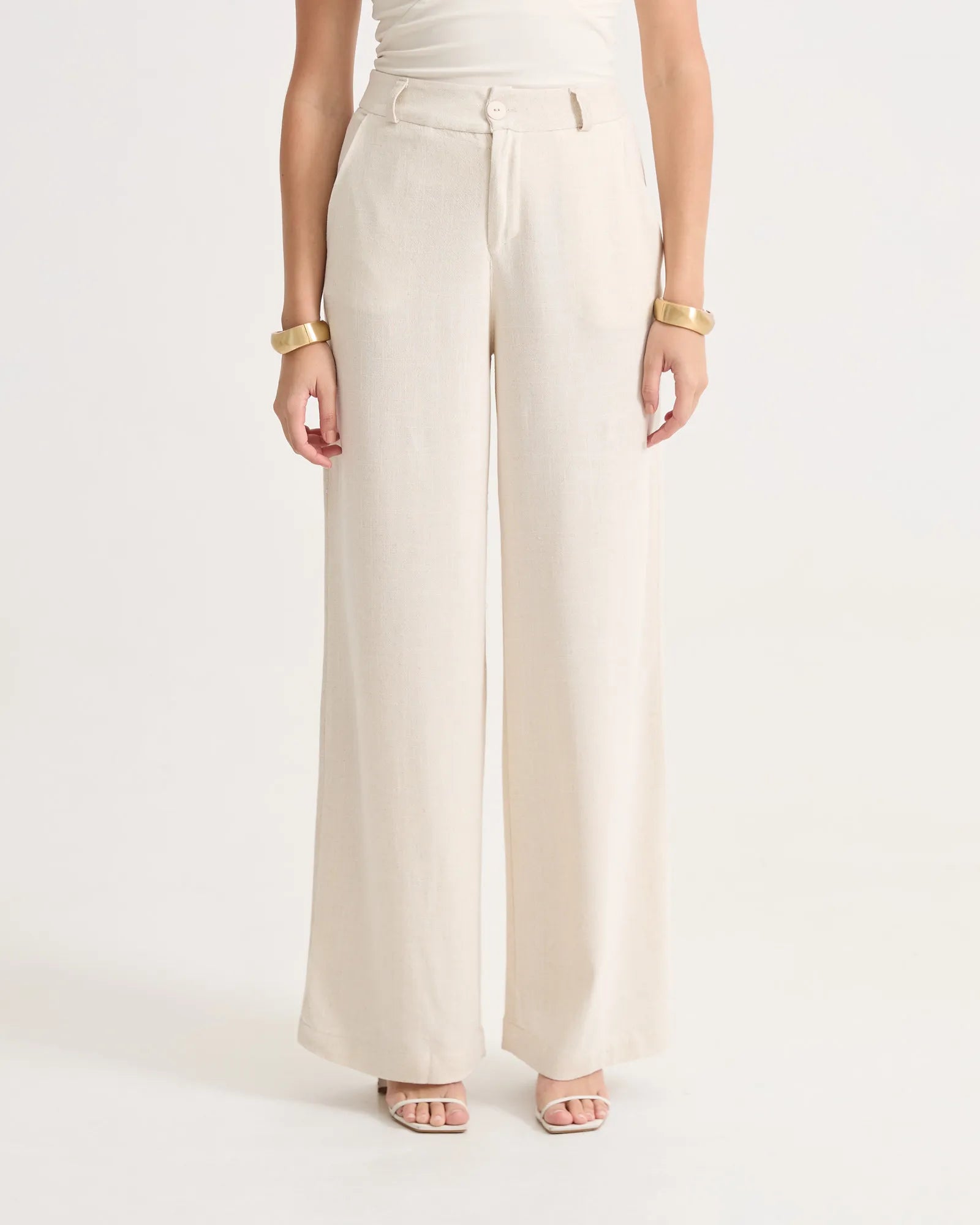 Calça Pantalona De Linho