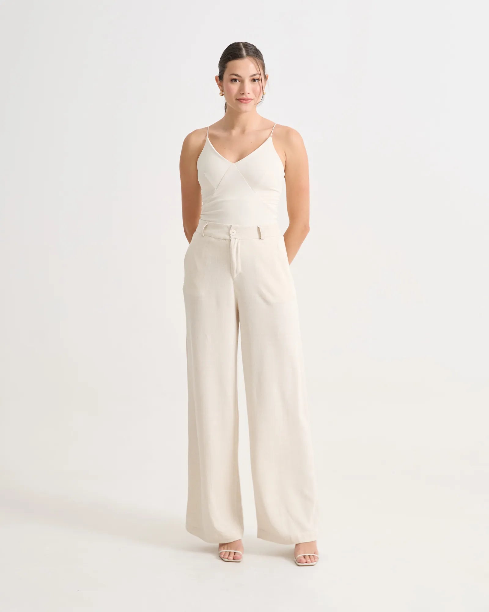 Calça Pantalona De Linho