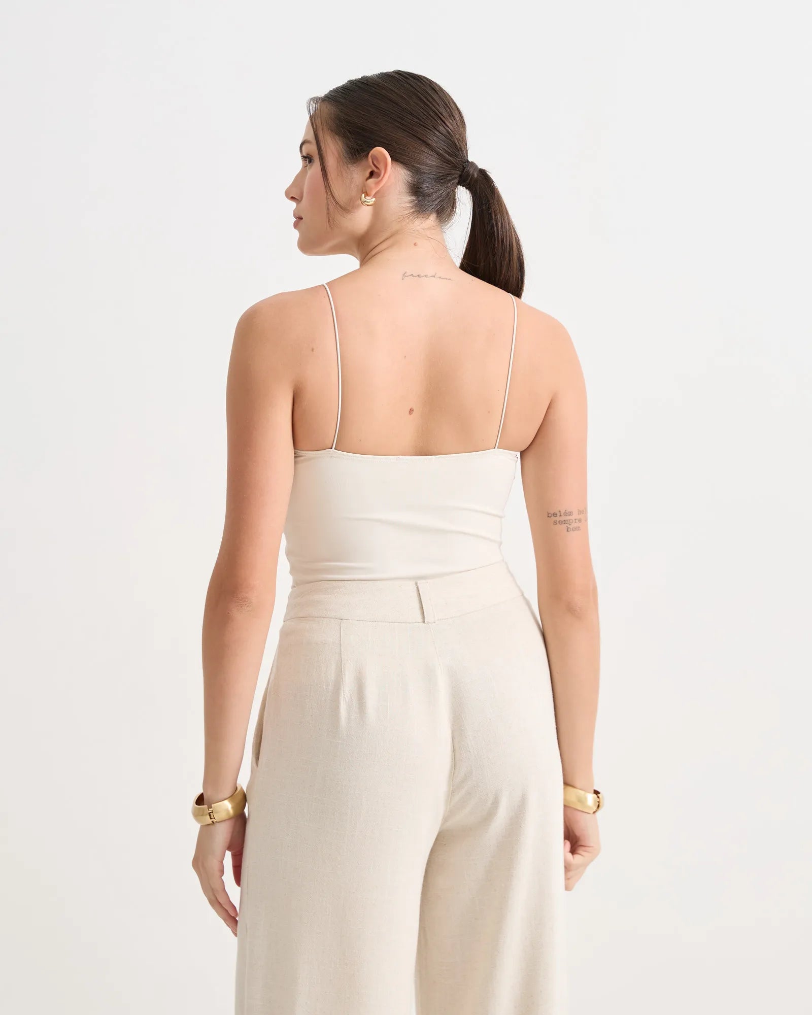 Calça Pantalona De Linho