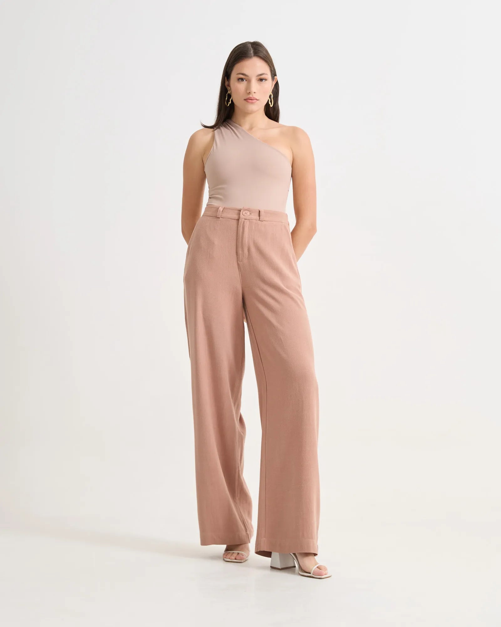 Calça Pantalona De Linho