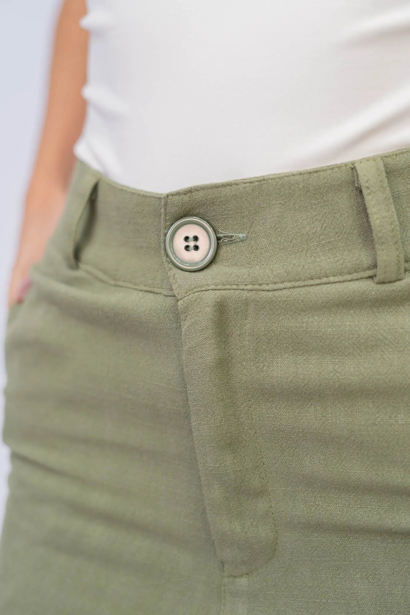 Calça Pantalona De Linho