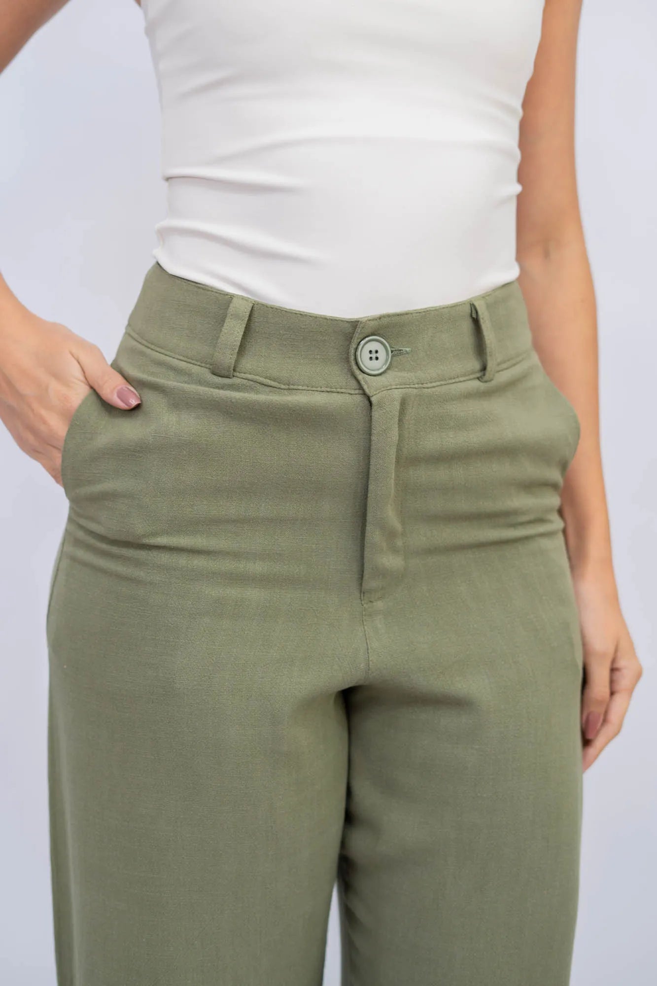 Calça Pantalona De Linho