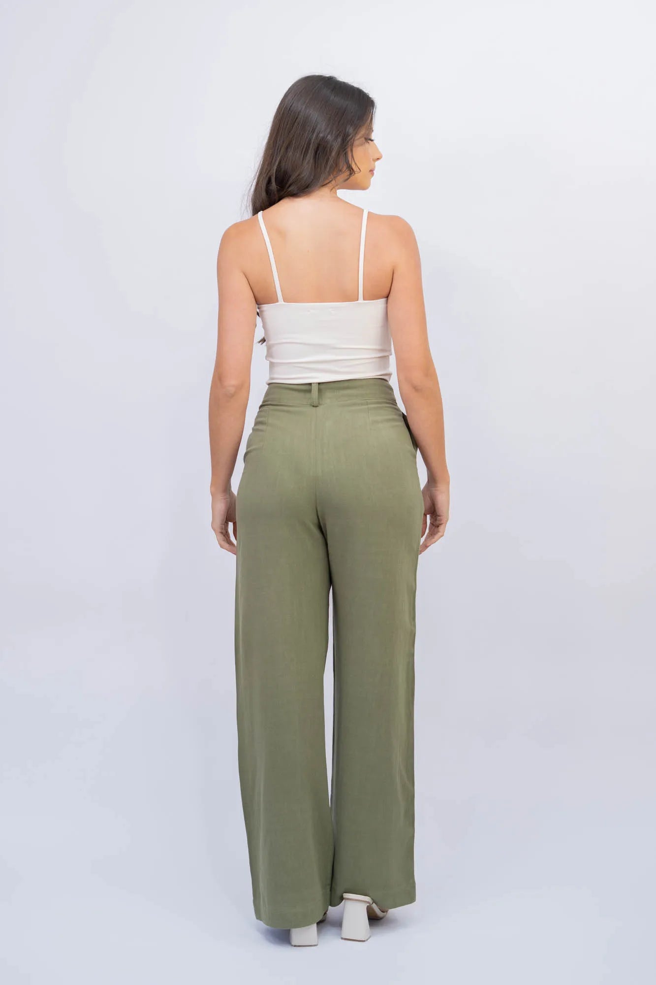Calça Pantalona De Linho
