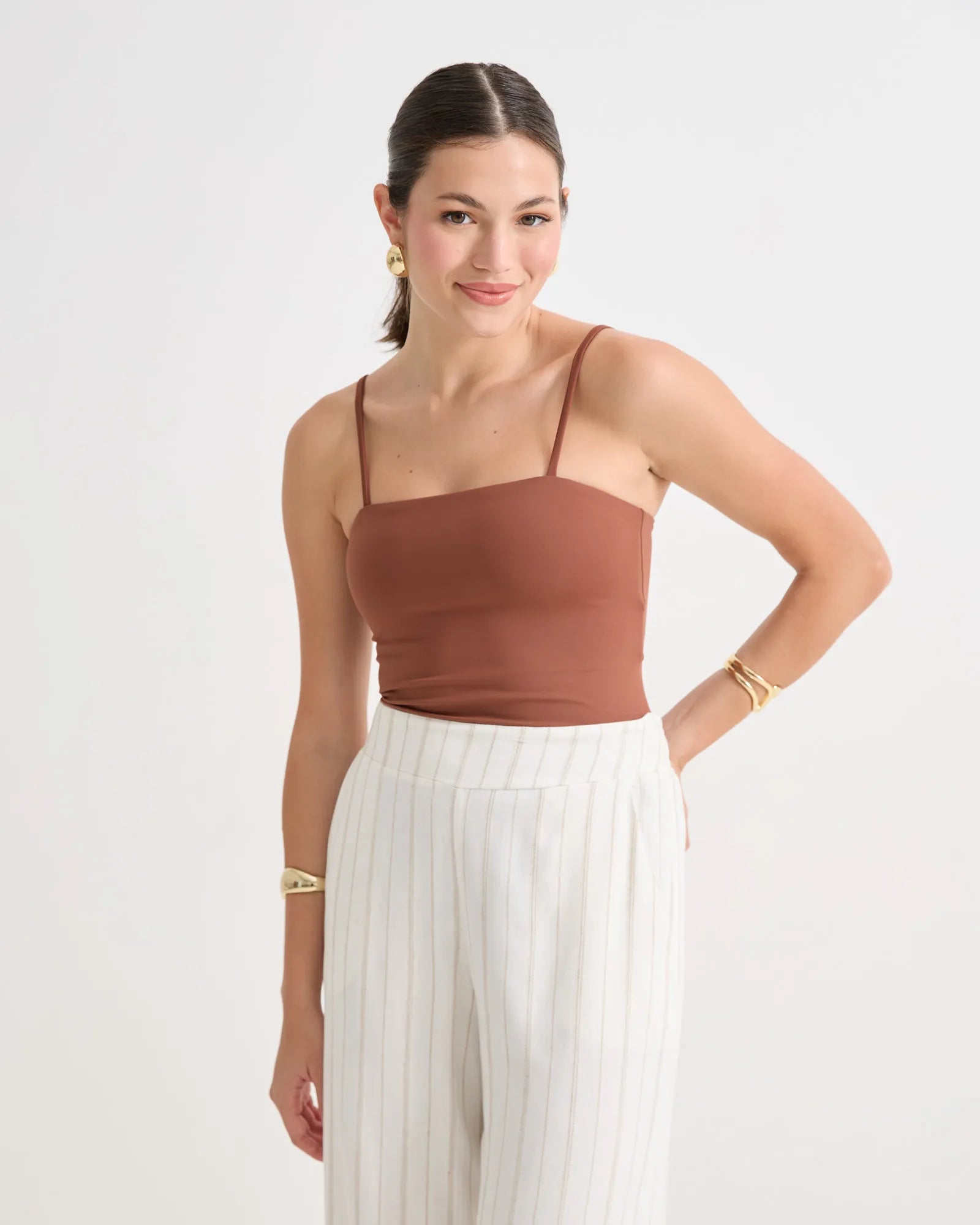 Calça Pantalona Listrada Peônia