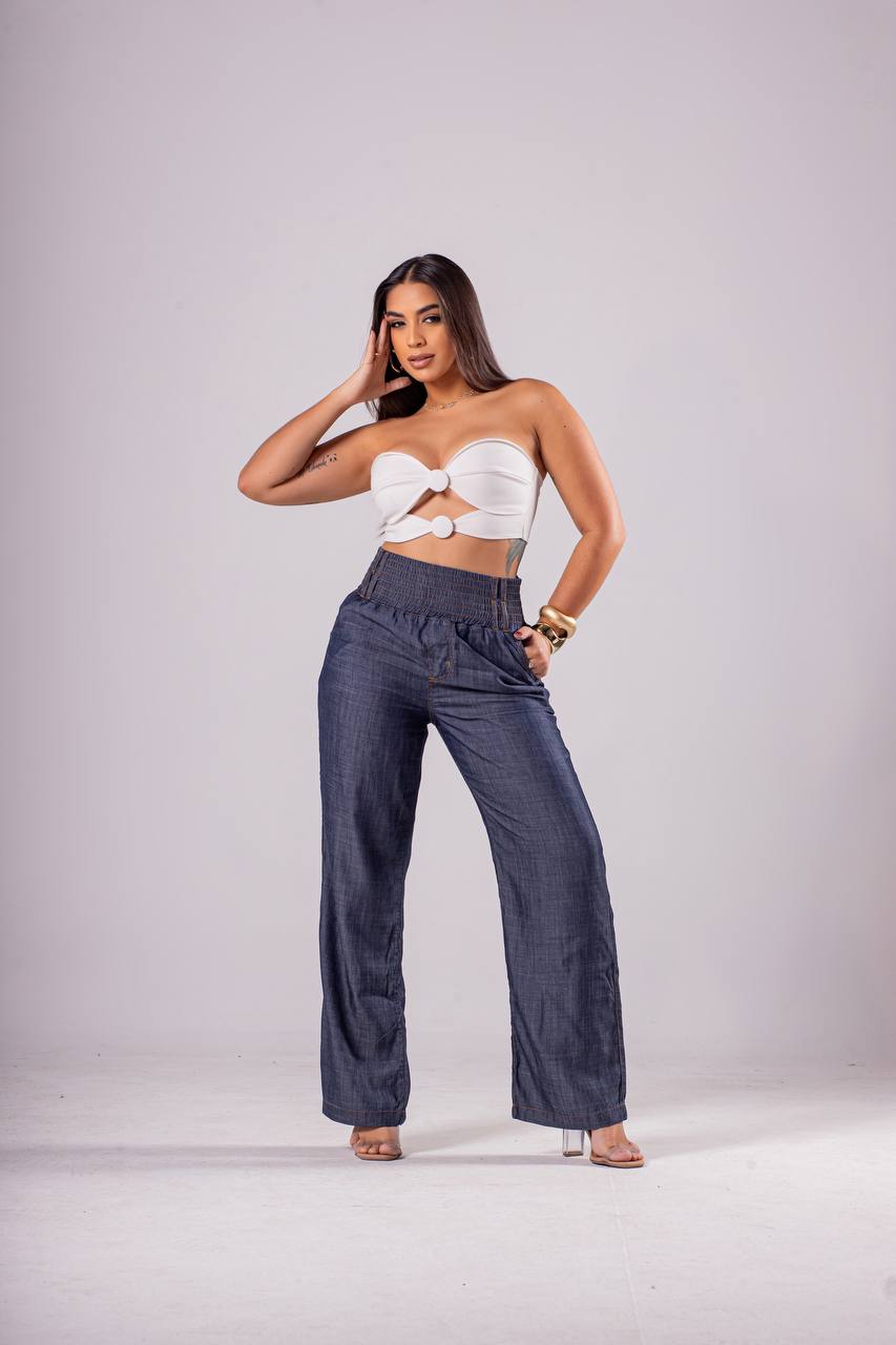 Calça Jeans Pantalona Cannes
